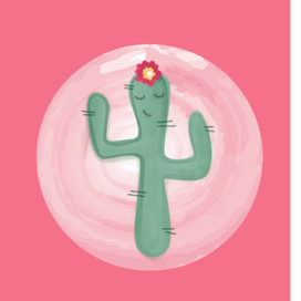 Кактус акварель