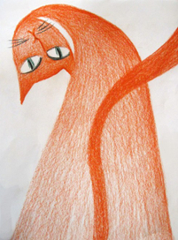 Заинтересованный рыжий кот