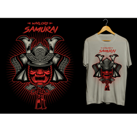 Маска самурая / Принт / Иллюстрация для футболки