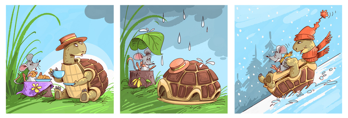 Мышонок и черепаха