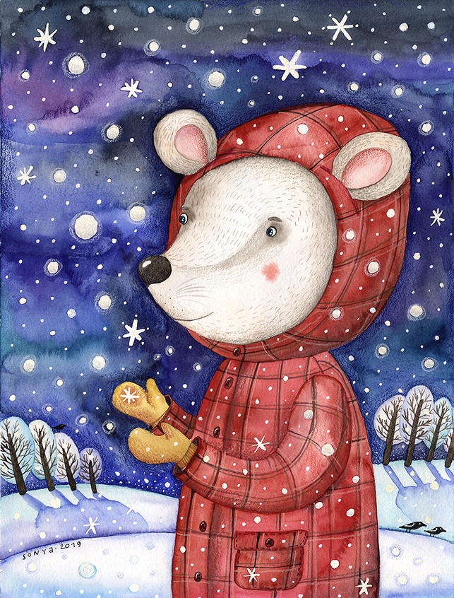 Мышка и снегопад