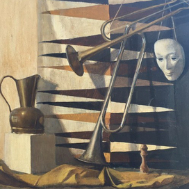 Учебный натюрморт темперой.