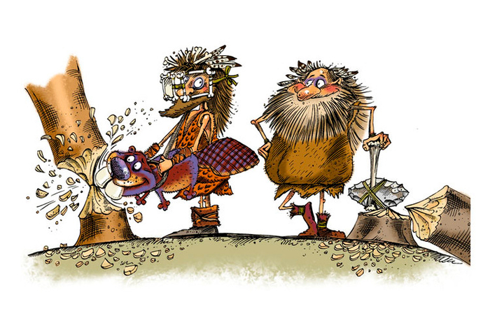 Иллюстрация к книге А. Усачёва «Первобытная история», издательство «Азбука», 2015 г.