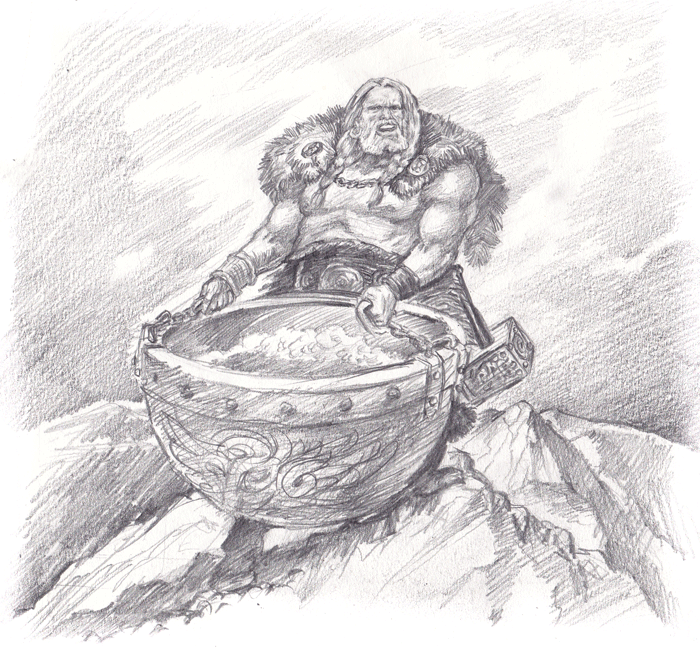 Скетч для оформления банки пива. Викинги.