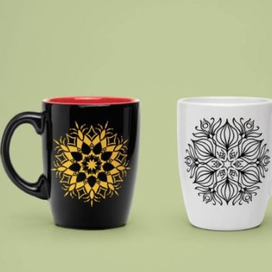 вектоная мандала на чашке