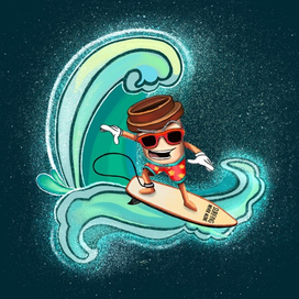 Сёрфик.Бренд персонаж для кофейни