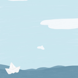 Обложка для тетради "Бумажный кораблик"