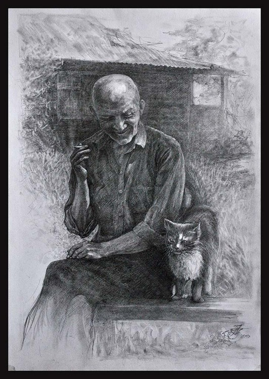 На скамейке