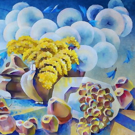 Натюрморт с одуванчиками(фрагмент) Праздник цвета. 