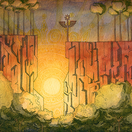 Восход в скалах