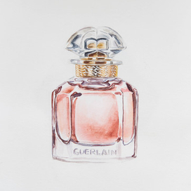 Акварельная иллюстрация Mon Guerlain