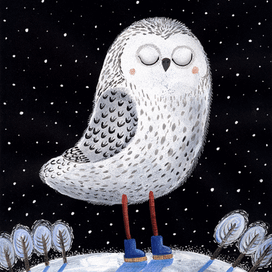 Сова моргает