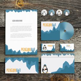 Фирменный стиль для "Пингвин-бара" 