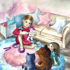 Девочка Милла и бумажная кукла Лотта