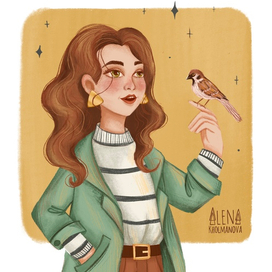 Девушка с птичкой