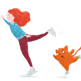 Glafira and an orange cat