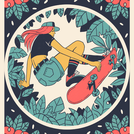 poster "summer. longboard"