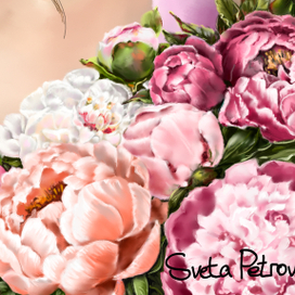 Букет пионов-фрагмент работы