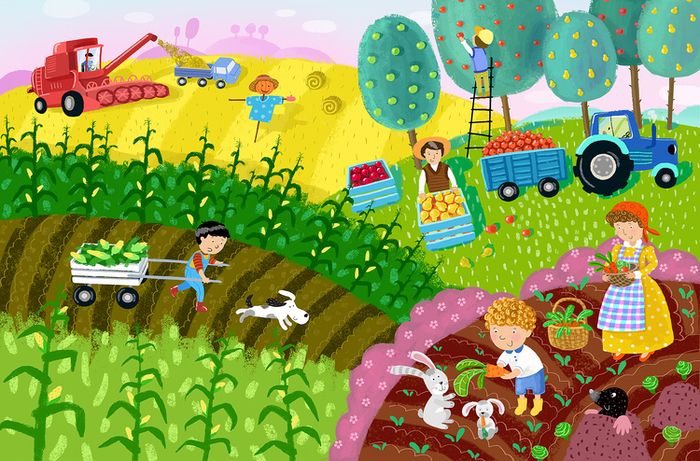 Иллюстрации к детской книжки ''Ферма''