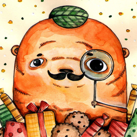 Усатый хомяк очень любит подарки и печеньице 