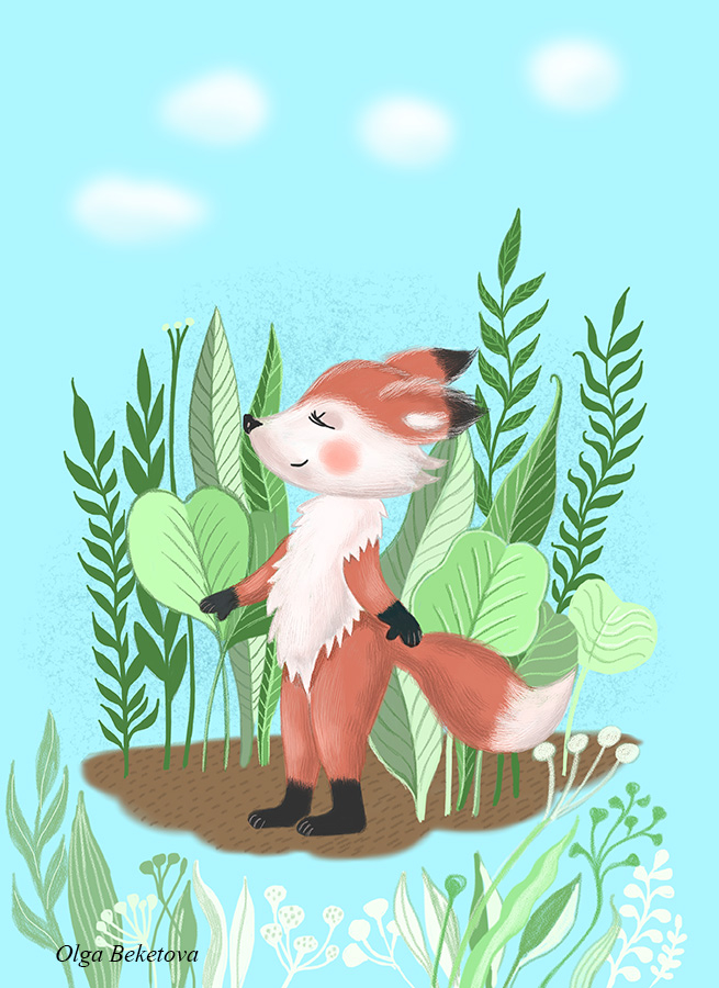 Лисенок на природе