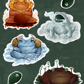 Наклейки! Стихийные жабки