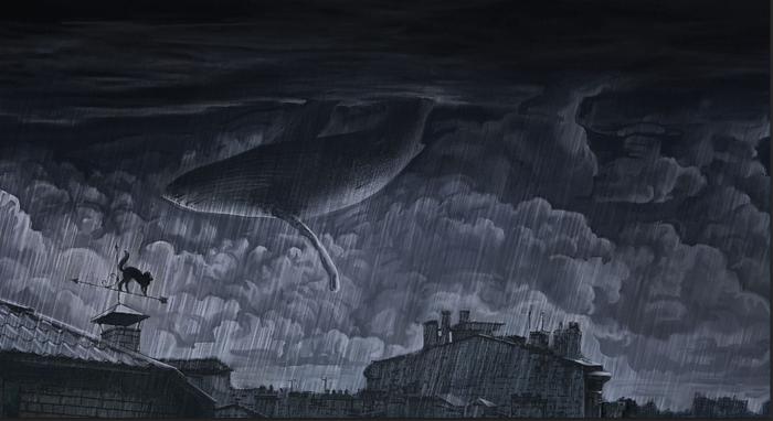 Эскиз иллюстрации к моей книге.  Черновое название «Обитатели туманных гор»