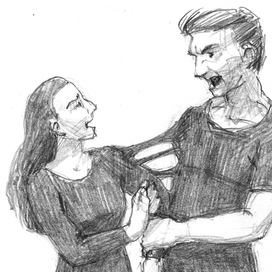 серия иллюстраций про созависимость