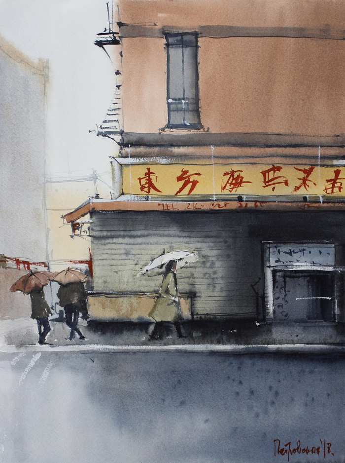 Белый зонтик