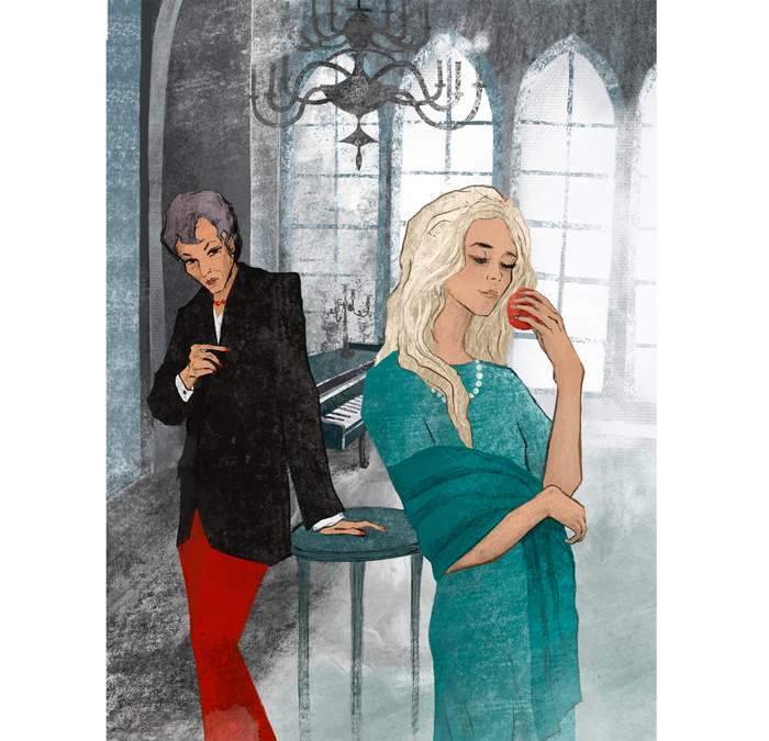 Illustration for the book « The Girl with alabaster skin»