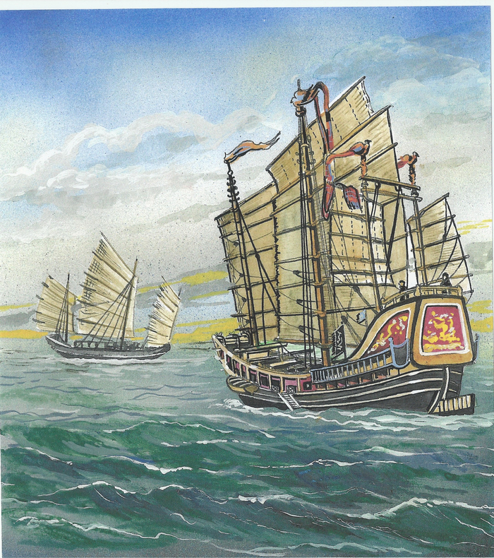 Корабли китайских мореплавателей.
