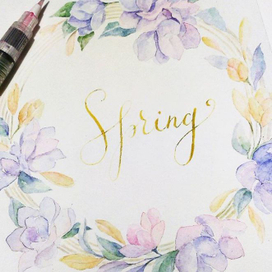 акварельный венок