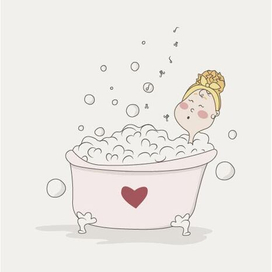 Девочка в ванной с пеной