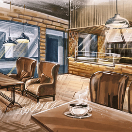 Интерьер кофейни "Французский пекарь"