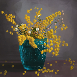 Натюрморт с мимозами