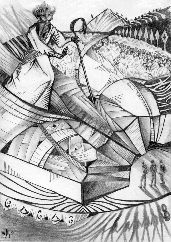 Иллюстрация к фантастическому рассказу "Тайна белой долины"