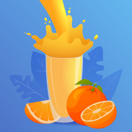 Апельсиновый сок. Спелые апельсины