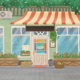 Фон для мультфильма "Ася и Вася", серия Рынок