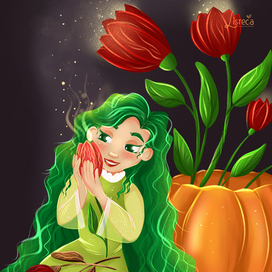 Тыквенная фея и ожившие цветы