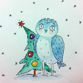 И у совушки есть елочка!