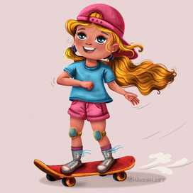 Девочка на скейте