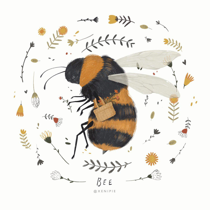 BEE алфавит животных. пчела