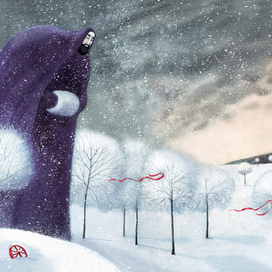 Иллюстрация к сказке О. Уайлда "Великан-Эгоист"