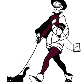 Ведьма с кошкой