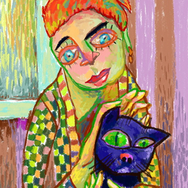 женщина с котом