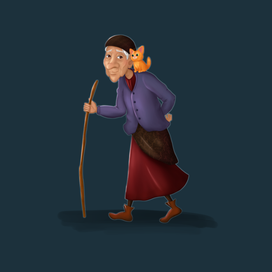 Бабуля и котик