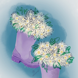 Акварельные ромашки