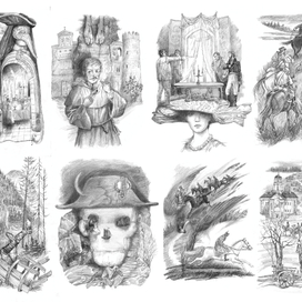 Эскизы к  "Приключениям бригадира Жерара"