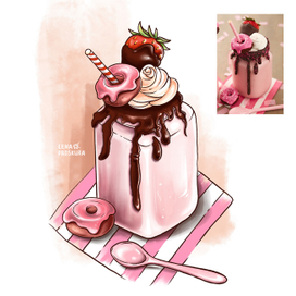 Розовый десерт