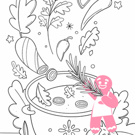 Раскраска для проекта "Ужин дома". 